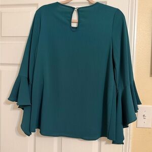 Women’s Teal Ruffle Sleeve Blouse